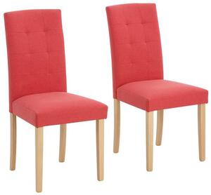 Set 2 scaune Eva rosii 45,5/60/95,5 cm stofa