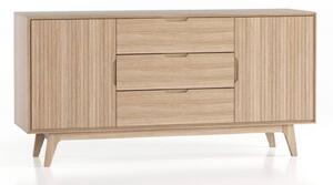Comodă lemn masiv Brooklyn 3 Sertare, 160 × 45 × 80 cm