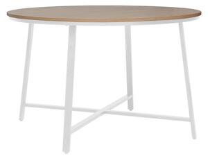 Masa Bucatarie/Dining Giovani Finisaj Stejar Diametru 120 Cm Picioare Albe