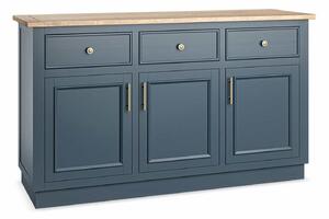 Comodă lemn masiv natur Richmond Albastru/ 140 cm x 45 cm x 81 cm