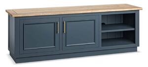 Comodă TV lemn masiv natur Richmond Albastru/, 150 × 40 × 51 cm