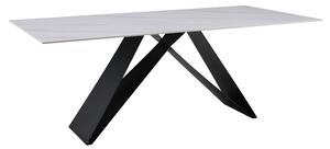 Masa Bucatarie/Dining Maherr Blat Piatra Sinterizata Alba 200x100 Cm