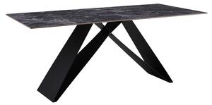 Masa Bucatarie/Dining Maherr Blat Piatra Sinterizata Neagra 180x90 Cm