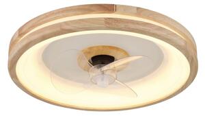Plafonieră LED cu ventilator Globo 03650 GATIAN LED/30W/230V maro + telecomandă