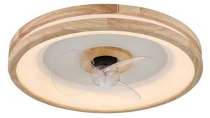 Plafonieră LED cu ventilator Globo 03650 GATIAN LED/30W/230V maro + telecomandă