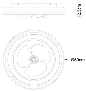Plafonieră LED cu ventilator Globo 03650 GATIAN LED/30W/230V maro + telecomandă