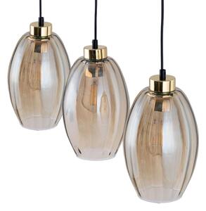 Lustră LED suspendată pe cablu SEBO 3xE27/15W/230V negru/bej fumuriu