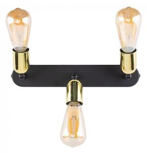 Corp de iluminat tip spot TOP, 3 x E27, 15W, 230V, negru/auriu