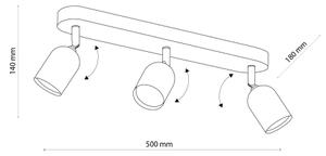 Spot LED TOP 2xGU10/10W/230V negru/auriu