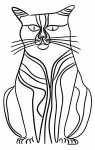 Ilustrație Line Cat, Justyna Jaszke, (30 x 40 cm)