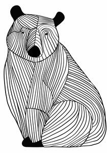 Ilustrație Lines art Bear, Justyna Jaszke, (30 x 40 cm)