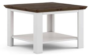 Masă lemn masiv nuc Cafea Iris 75x75cm Alb/