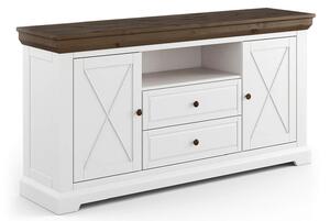 Comodă lemn masiv nuc Iris Alb/, 169 × 42 × 88 cm