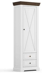 Dulap lemn masiv nuc Iris II Alb/, 70 × 42 × 200 cm