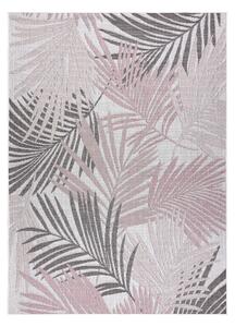 Covor SISAL SION frunze de palmier, tropical 2837 țesute plate ecru / roz