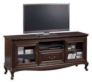 Comodă TV lemn masiv nuc Vanessa, 152 × 45,6 × 68,2 cm