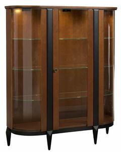 Vitrină lemn masiv nuc Elegance II, 120,6 × 43 × 146,1 cm