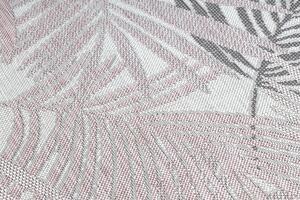 Covor, traversa SISAL SION frunze de palmier, tropical 2837 țesute plate ecru / roz