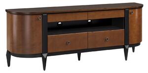 Comodă TV lemn masiv nuc Elegance II, 176,1 × 43 × 61,8 cm
