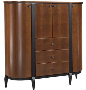 Comodă lemn masiv nuc Elegance V, 135,8 × 43 × 146,1 cm