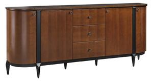 Comodă lemn masiv nuc Elegance IV, 216,4 × 43 × 92,7 cm