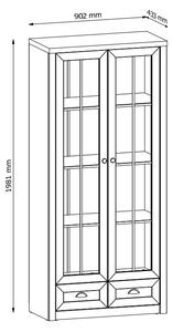 Vitrină Provence W2S 90 cm cu 2 uși și 2 sertare - Pin Andersen
