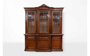 Bufet lemn masiv Briston cu Vitrină 3 Uși Briston, 193,2 × 56,5 × 230 cm