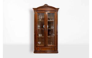 Vitrină lemn masiv Briston 2 Usi, 123 × 44.5 × 218 cm