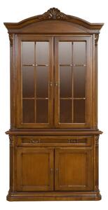 Bufet lemn masiv Briston cu Vitrină 2 Uși Briston, 117,5 × 51.3 × 230 cm