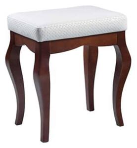 Taburet lemn masiv nuc Milan Alb-, 46 × 34 × 51,5 cm