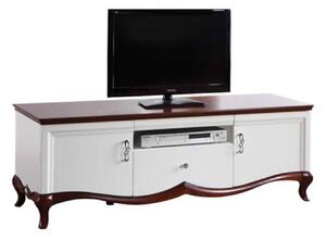 Comodă TV lemn masiv nuc Milan II Alb-, 164,2 × 46,5 × 55,7 cm