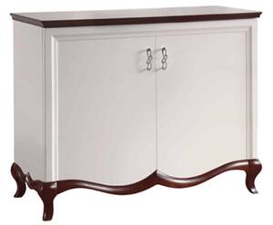 Comodă lemn masiv nuc Milan I Alb-, 114 × 46,5 × 90,2 cm