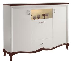 Bufet lemn masiv nuc Milan II Alb-, 164,2 × 46,5 × 123 cm