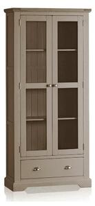 Vitrină lemn masiv gri Ives II Personalizabilă, 87 × 36 × 189 cm