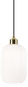 Lustră pe cablu HARMA 1xE27/15W/230V d. 14 cm alb/auriu