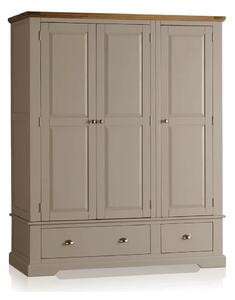 Dulap lemn masiv gri Ives 3 Uși Personalizabil, 154 × 66 × 189 cm
