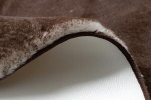 Covor modern de spălat LAPIN cerc shaggy, antiderapant fildeș / ciocolată