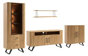 Set lemn masiv natur Living Santiago -Negru