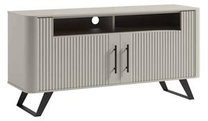 Comodă TV lemn masiv crem Santiago I, 134,2 × 39,7 × 65 cm