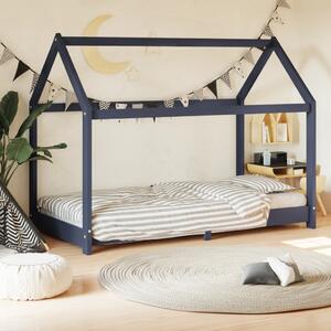 Cadru pat de copii, gri, 70 x 140 cm, lemn masiv de pin