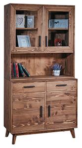 Bufet lemn masiv Timeless 2 Corpuri 2 Sertare 4 Uși 98x45/35x190 cm Whisky