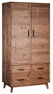 Dulap lemn masiv Timeless 3 Sertare 2 Uși Whisky, 100 × 55 × 200 cm