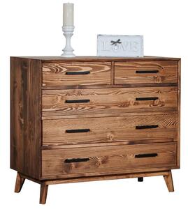 Comodă lemn masiv Timeless 3+2 Sertare Whisky, 98 × 45 × 85 cm