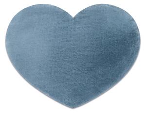 Covor lavabil modern SHAPE 3105 inima shaggy - albastru, antiderapant