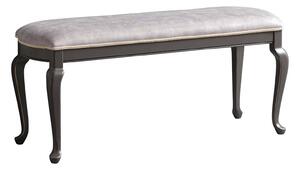 Băncuță lemn masiv gri Ambra, 120 × 52 × 80 cm