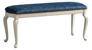 Băncuță lemn masiv crem Ambra, 120 × 52 × 80 cm