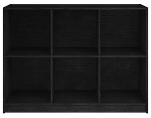 Bibliotecă, negru, 104x33x76 cm, lemn masiv de pin