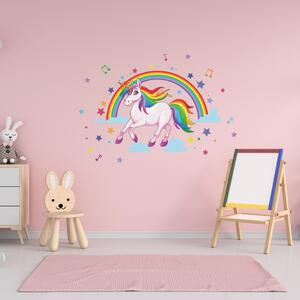 Autocolant de perete „Unicorn cu curcubeu” 62x106 cm