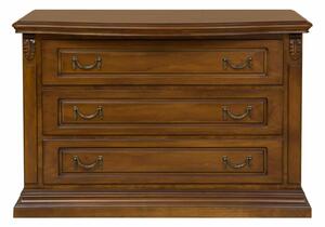 Comodă lemn masiv 3 sertare Bernhard, 118 × 55 × 78,5 cm