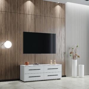 Comoda TV haaus Siena, 4 Sertare, Alb, 120 x 35 x 45 cm